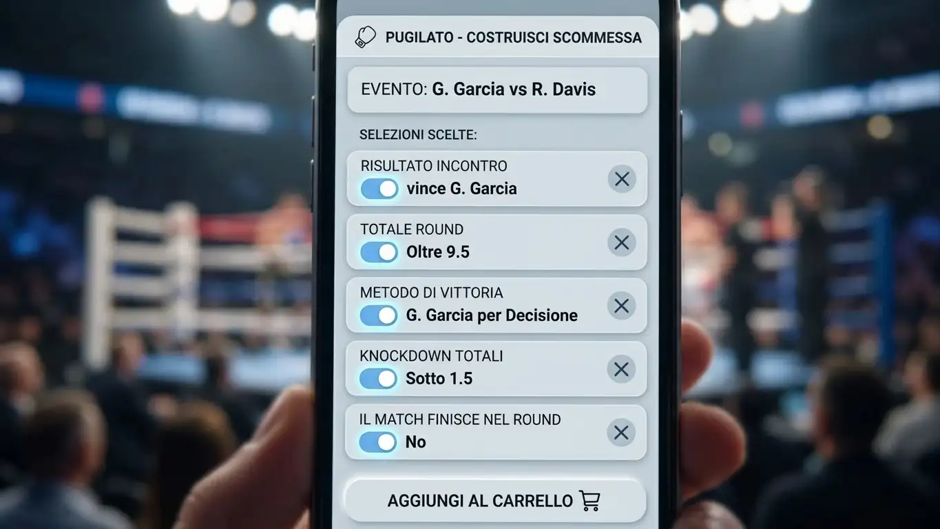 Combinazione di più mercati dello stesso incontro di boxe con il bet builder