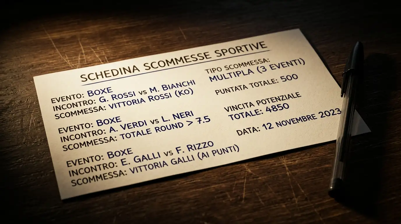 Biglietto di scommessa combinata vincitore e round dall'alto potenziale rendimento