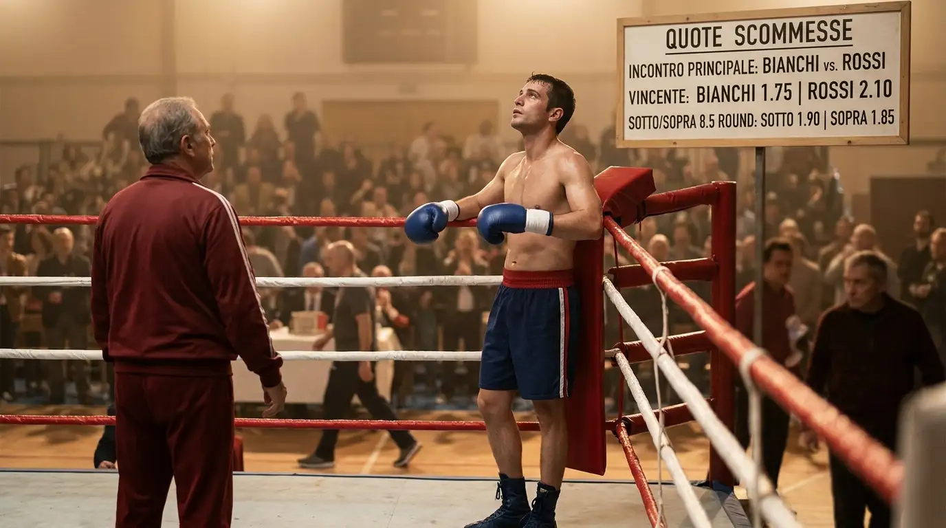 Pugile guarda il tabellone delle quote prima di salire sul ring