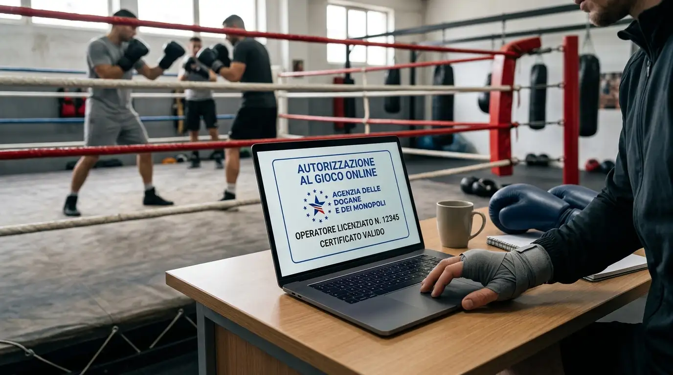 Logo di certificazione del gioco legale mostrato sullo schermo di un portatile