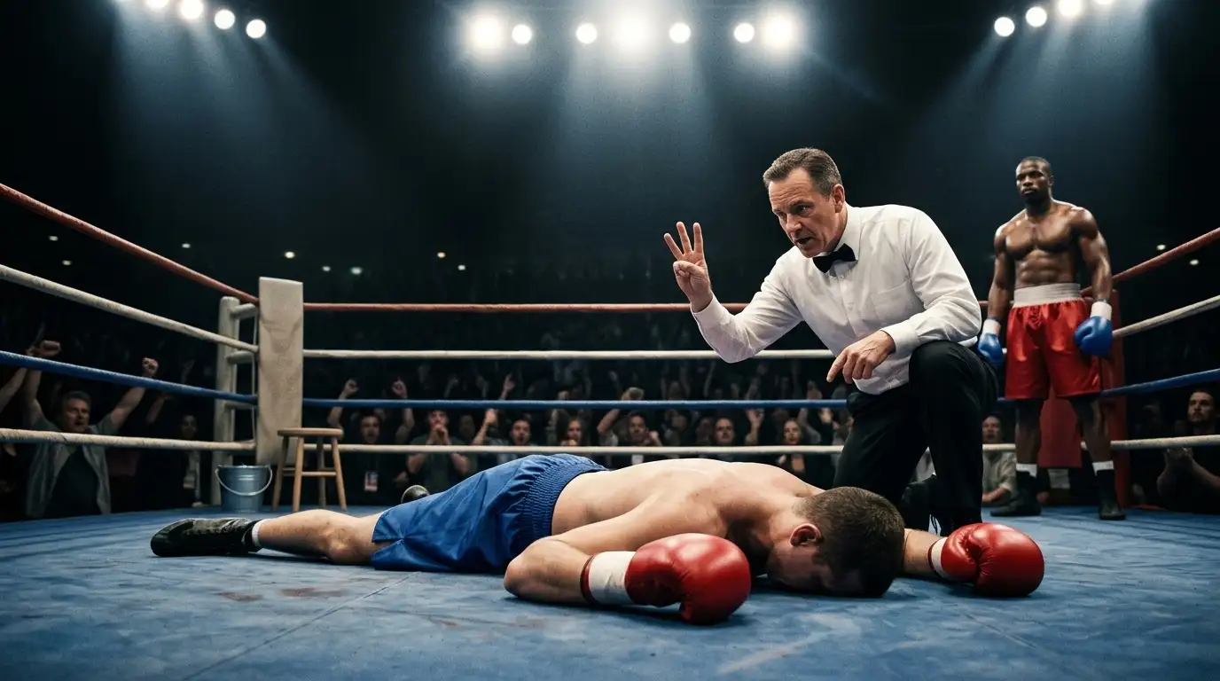 Sequenza dei diversi modi di vincere un incontro di boxe sul ring
